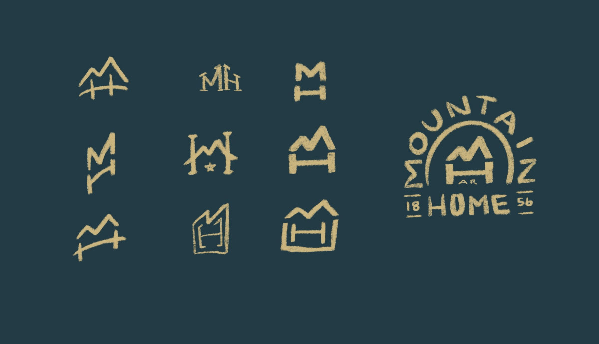 small town logo design sketches